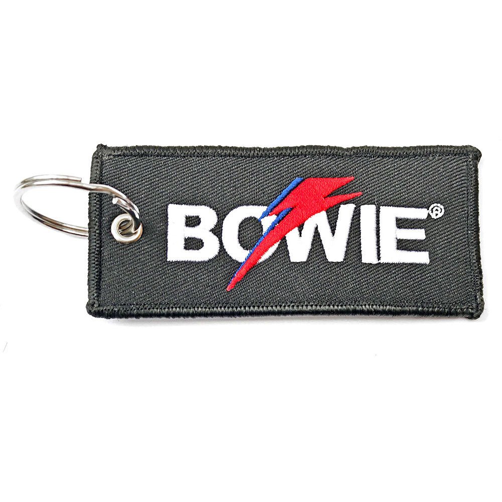 DAVID BOWIE デヴィッドボウイ - Flash Logo / ダブルサイドパッチ / キーホルダー - PGS
